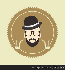 man hipster avatar user picture cartoon character vector illustration. cartoon guy avatar picture