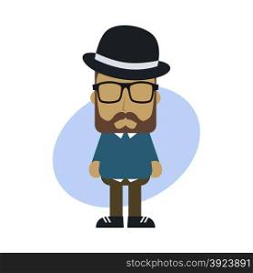 man hipster avatar user picture cartoon character vector illustration. cartoon guy avatar picture