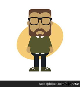 man hipster avatar user picture cartoon character vector illustration. cartoon guy avatar picture