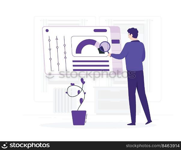 Man holding a magnifying glass research market