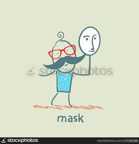 man holding a mask