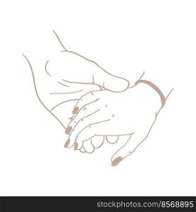 Man holding girl’s hand icon. Simp≤li≠ar emb≤m of coup≤relationship, family and friendship