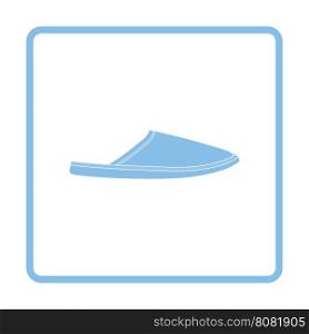 Man home slipper icon. Blue frame design. Vector illustration.