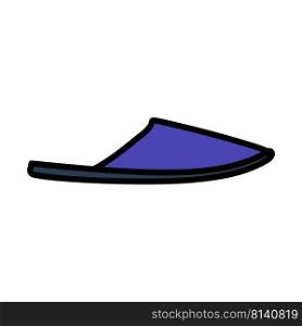 Man Home Slipper Icon. Editable Bold Outline With Color Fill Design. Vector Illustration.