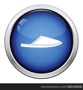 Man home slipper icon. Glossy button design. Vector illustration.