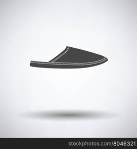 Man home slipper icon on gray background with round shadow. Vector illustration.