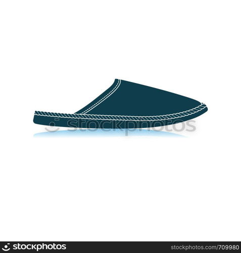 Man Home Slipper Icon. Shadow Reflection Design. Vector Illustration.