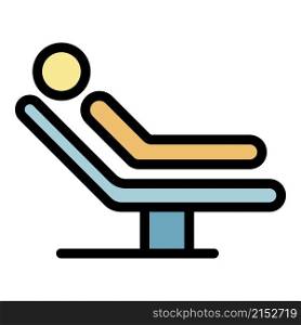 Man hospital bed icon. Outline man hospital bed vector icon color flat isolated. Man hospital bed icon color outline vector