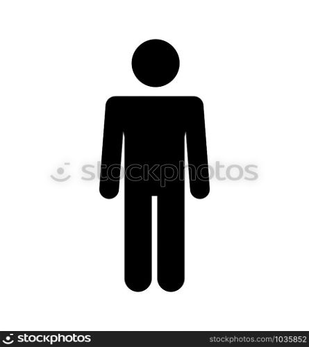 Man icon vector simple flat symbol perfect black pictogram illustration isolated on white eps 10. Man icon vector simple flat symbol perfect black