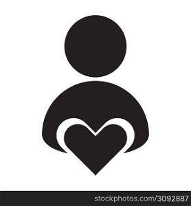 Man icon with heart in flat style. Business vector icon. Love symbol. Vector illustration. stock image. EPS 10.. Man icon with heart in flat style. Business vector icon. Love symbol. Vector illustration. stock image.