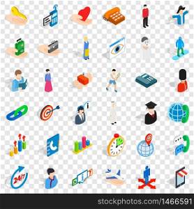 Man icons set. Isometric style of 36 man vector icons for web for any design. Man icons set, isometric style