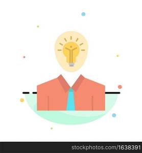 Man, Idea, Success, Light, Growth Abstract Flat Color Icon Template