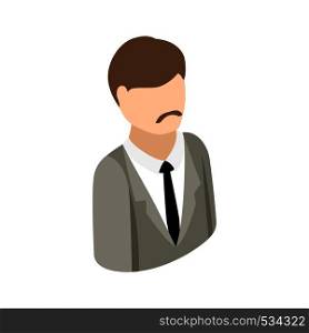 Man in a suit icon in isometric 3d style on a white background. Man in a suit icon, isometric 3d style