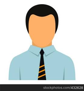 Man in business suit as user icon flat isolated on white background vector illustration. Man in business suit as user icon isolated