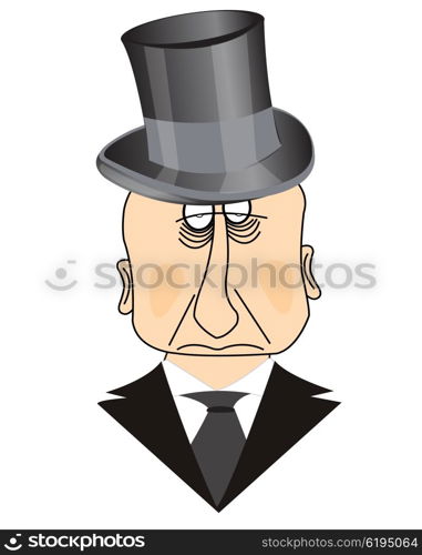 Man in hat. Man in hat and with tie on white background is insulated