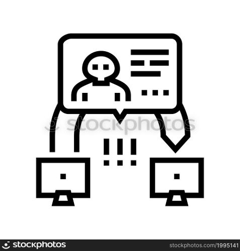 man in middle attacks line icon vector. man in middle attacks sign. isolated contour symbol black illustration. man in middle attacks line icon vector illustration