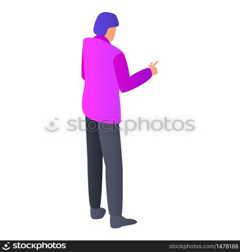 Man in pink clothes icon. Isometric of man in pink clothes vector icon for web design isolated on white background. Man in pink clothes icon, isometric style
