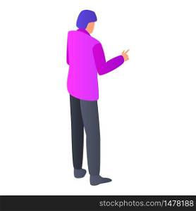 Man in pink clothes icon. Isometric of man in pink clothes vector icon for web design isolated on white background. Man in pink clothes icon, isometric style