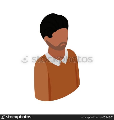 Man in pullover icon in isometric 3d style on a white background. Man in pullover icon, isometric 3d style