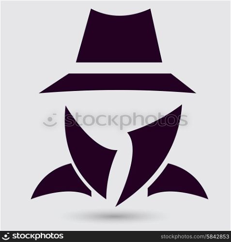 Man in suit. Secret service agent icon