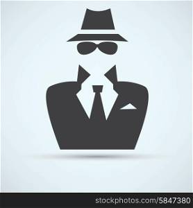 Man in suit. Secret service agent icon