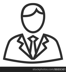 Man in tie and suit icon. Businessman sign. Generic man avatar isolated on white background. Man in tie and suit icon. Businessman sign. Generic man avatar