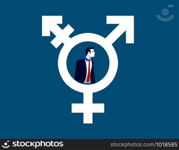 Man in transgender symbol. Concept human lifestyle.