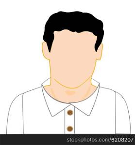 Man in white shirt. The Silhouette young men with white shirt.Vector illustration