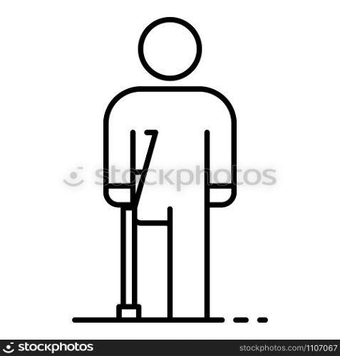 Man invalid amputated leg icon. Outline man invalid amputated leg vector icon for web design isolated on white background. Man invalid amputated leg icon, outline style