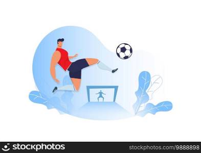man kick Soccer. Footbal. Football Player Vector, Football illustration, Sport background. Football background, sport illustration. Football Flat design.