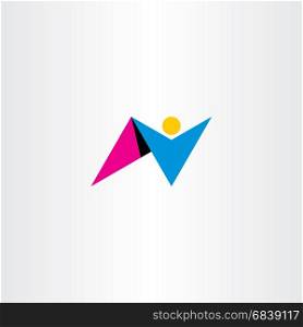 man letter n logo vector design icon