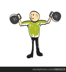 man lifts a weight illustration