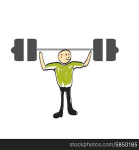 man lifts a weight illustration