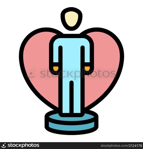 Man loyalty program icon. Outline man loyalty program vector icon color flat isolated. Man loyalty program icon color outline vector