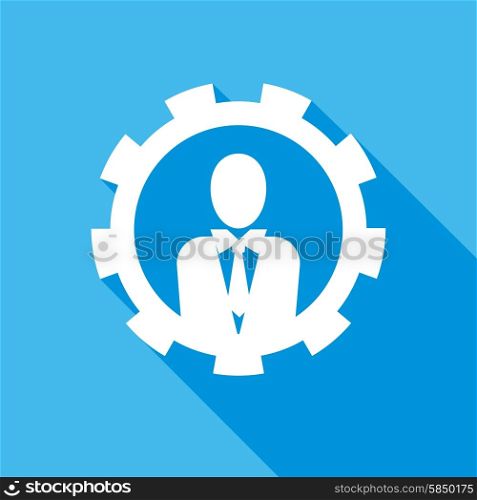 Man manager icon with a long shadow