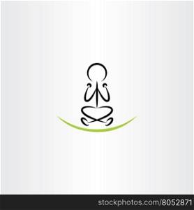 man meditating yoga vector icon