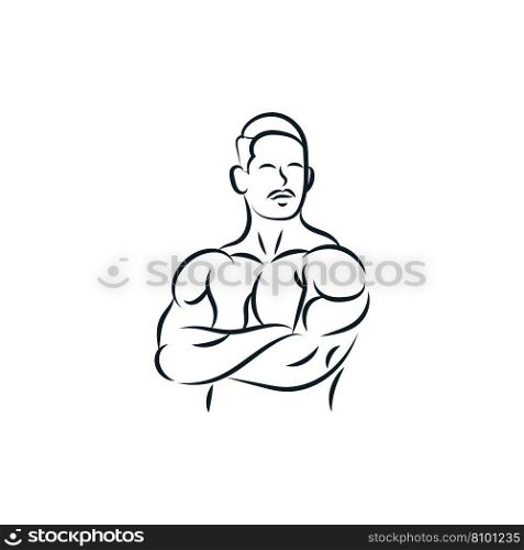 Man muscle body silhouette design Royalty Free Vector Image