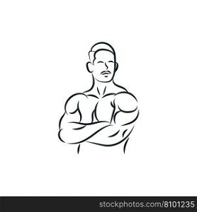 Man muscle body silhouette design Royalty Free Vector Image