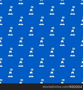 Man needs help pattern repeat seamless in blue color for any design. Vector geometric illustration. Man needs help pattern seamless blue