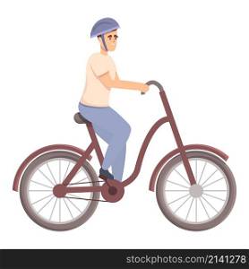 Man on bicycle icon cartoon vector. Young character. Urban sport. Man on bicycle icon cartoon vector. Young character