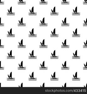 Man on windsurf pattern seamless in simple style vector illustration. Man on windsurf pattern vector