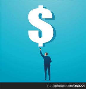 man painted dollar icon business concept. vector illustration EPS10
