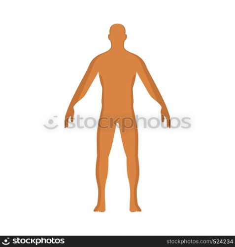 Man person vector cartoon illustration human character. Standing silhouette male flat pose. Body front view pictogram
