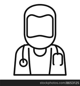 Man physical therapist icon outline vector. Hospital massage. Patient care. Man physical therapist icon outline vector. Hospital massage