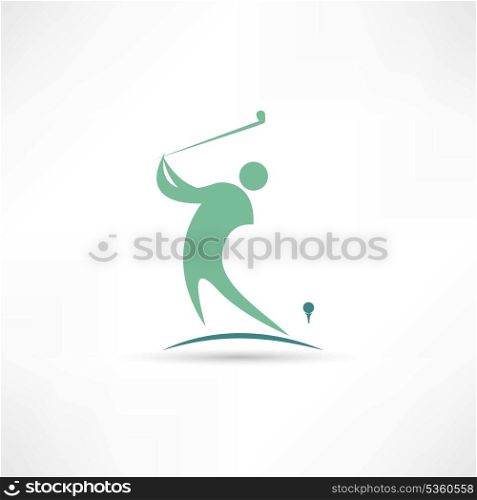 man playing golf icon