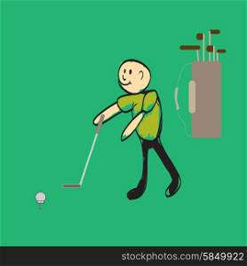 man playing golf illustration
