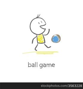 Man plays with the ball.