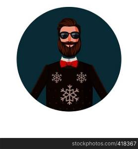 Man portrait icon. Cartoon illustration of man portrait vector icon for web. Man portrait icon, cartoon style