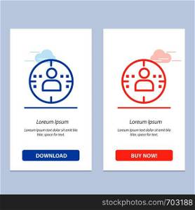 Man, Profile, Marketing Blue and Red Download and Buy Now web Widget Card Template