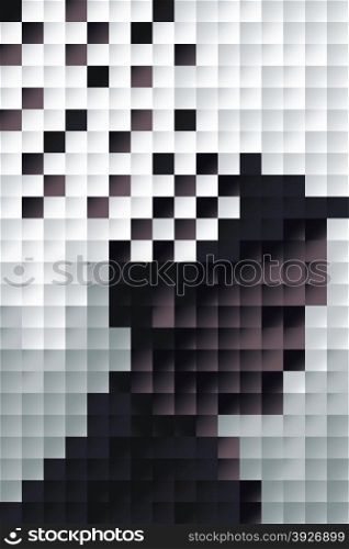 Man profile pixel art with his mind flying away, conceptual illustration.